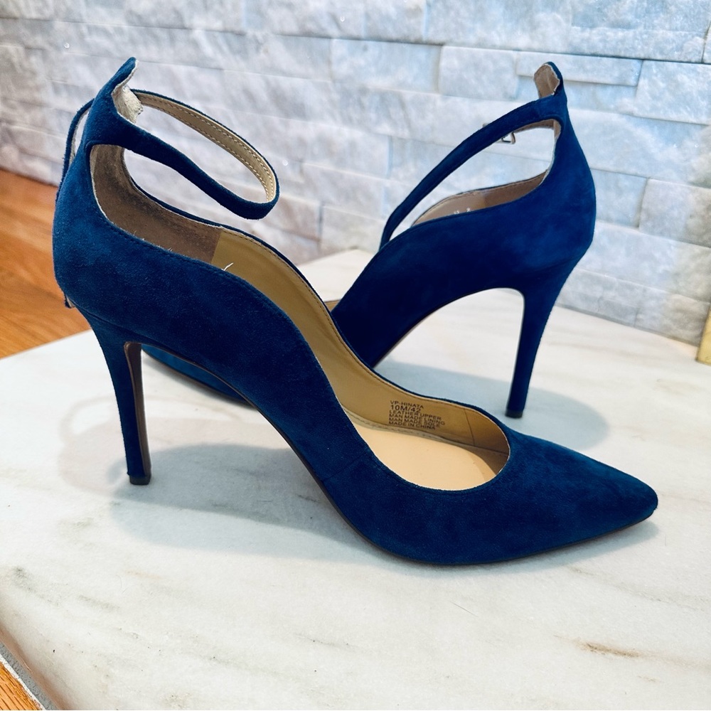 Vince Camuto Blue Suede Heels